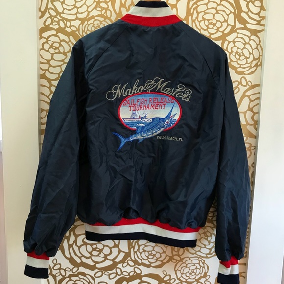 Vintage Other - Vintage 80s Sail-fishing Tournament Bomber Jacket